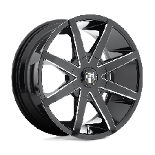 DUB 1PC S109 PUSH (GLOSS BLACK MILLED) Wheels