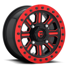 Fuel UTV D911 HARDLINE BEADLOCK (GLOSS BLACK RED TINTED CLEAR) Wheels
