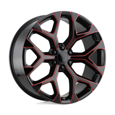 Performance Replicas PR176 (GLOSS BLACK RED MILLED) Wheels