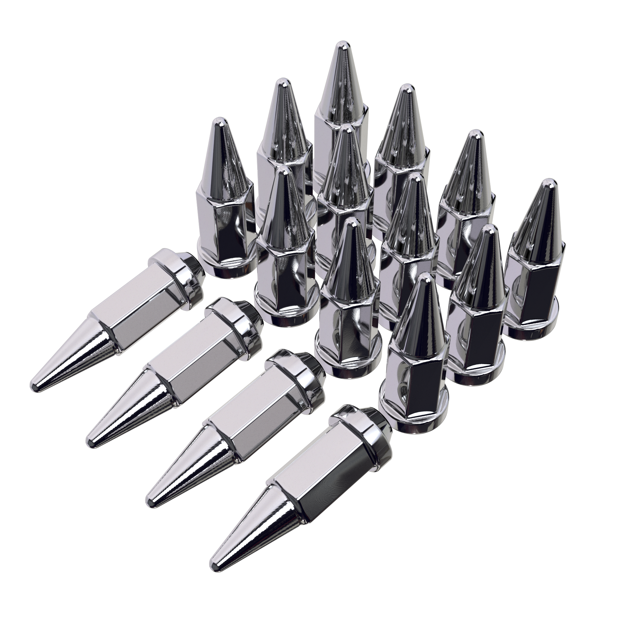 12mmx1.50 rh spline kit spike - chrome